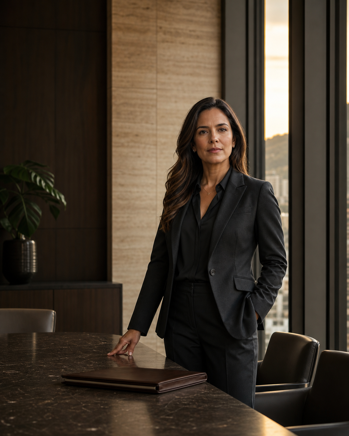 Consultora legal en una oficina ejecutiva